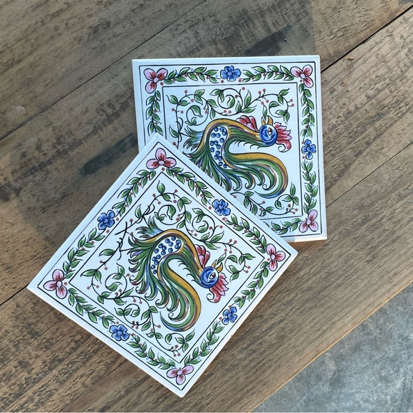 Ceramic Glazed Clay Tiles 4 x 4" Made in Portugal - Set of 2 - Picture 13 of 13